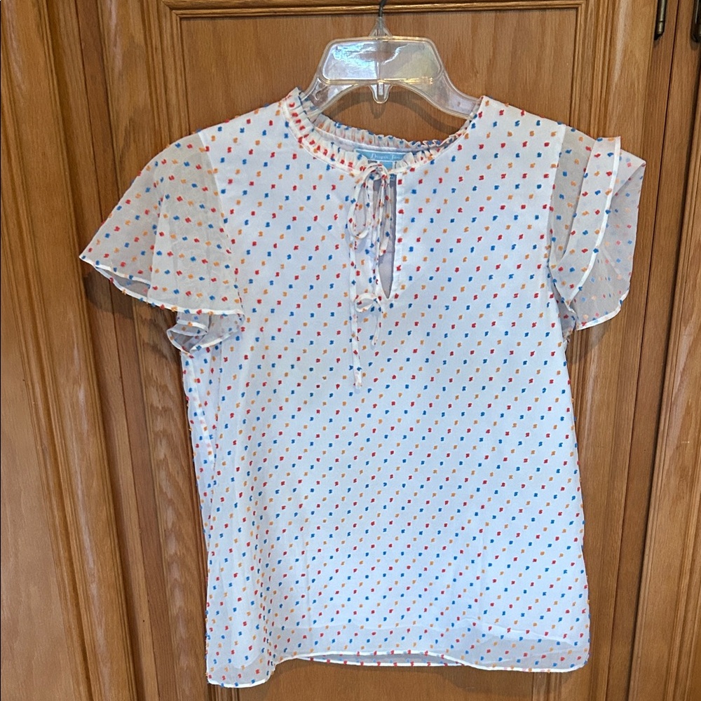 Draper James Multicolor Polka Dot Blouse